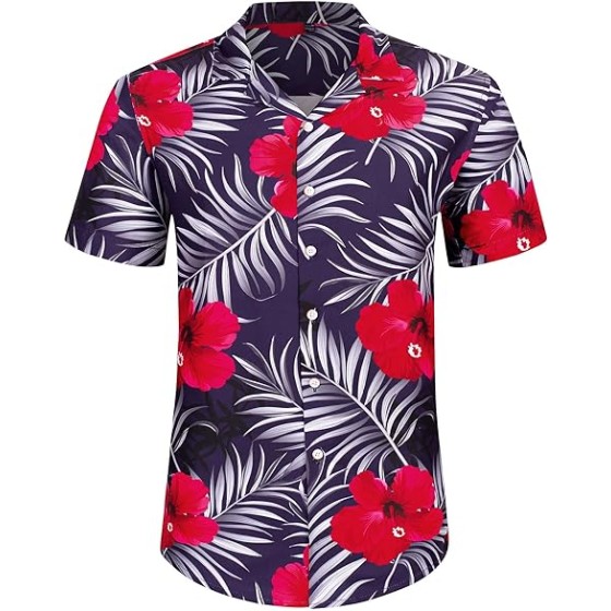 J.VER Men's Hawaiian Shirts Casual Button Down Short Sleeve Shirts Set Printed Shorts Beach Tropical Hawaii Suits